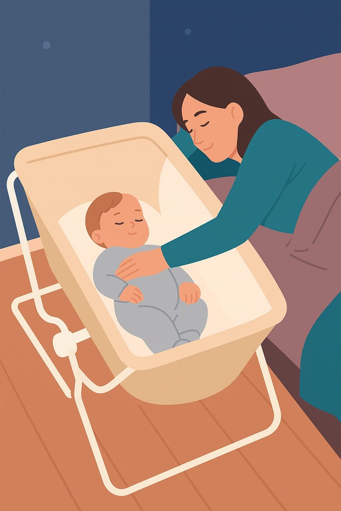 Baby in cot